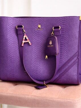 Tote & Carry Purple Textured Tote Bag